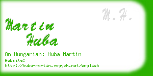 martin huba business card